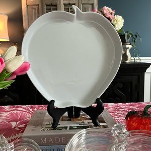 Vintage white apple shaped serving platter / fruit dish